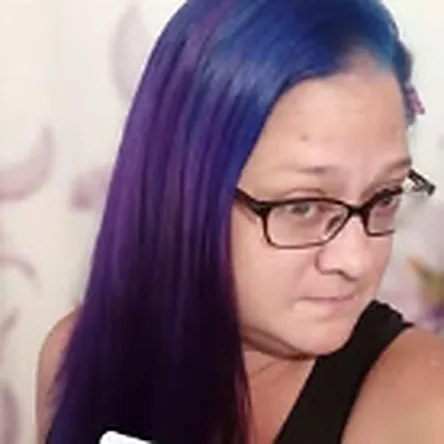Violet fantasy hair colour applied at a Toms River NJ salon