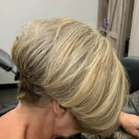 High volume blonde updo for a formal event